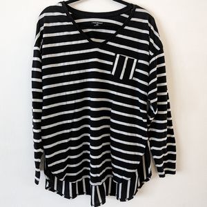 Women's Plus Size Lane Bryant Top- Striped Black and White- Size 18/20